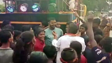 गणपति विसर्जन में बच्चों के साथ DJ की धुन पर जमकर थिरके लखमा