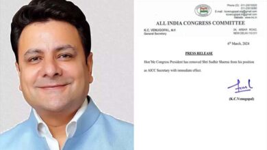 क्रॉस वोटिंग की मिली सजा, कांग्रेस ने विधायक सुधीर शर्मा को सचिव पद से हटाया