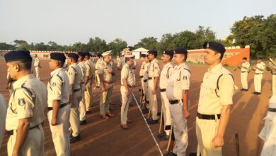 पुलिस परेड ग्राउंड में जवानों की जनरल परेड में शस्त्र परेड और ट्रैफिक ड्रिल संपन्न