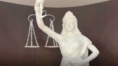 рдиреНрдпрд╛рдп рдХреА рджреЗрд╡реА рдХреА рдирдИ рдореВрд░реНрддрд┐ рдореЗрдВ рдЖрдВрдЦреЛрдВ рд╕реЗ рдкрдЯреНрдЯреА рд╣рдЯреА, рд╣рд╛рде рдореЗрдВ рддрд▓рд╡рд╛рд░ рдХреА рдЬрдЧрд╣ рд╕рдВрд╡рд┐рдзрд╛рди рдиреНрдпрд╛рдп рдХреА рджреЗрд╡реА рдХреА рдирдИ рдореВрд░реНрддрд┐ рдореЗрдВ рдЖрдВрдЦреЛрдВ рд╕реЗ рдкрдЯреНрдЯреА рд╣рдЯреА, рд╣рд╛рде рдореЗрдВ рддрд▓рд╡рд╛рд░ рдХреА рдЬрдЧрд╣ рд╕рдВрд╡рд┐рдзрд╛рди