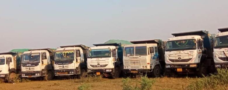 13 हाईवा जब्त 13 हाईवा जब्त