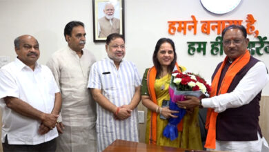 नामांकन से पहले मीनल ने लिया मुख्यमंत्री साय से आर्शीवाद