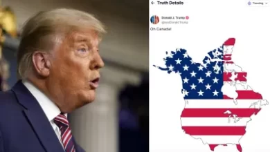 राष्ट्रपति ट्रंप ने एक नया नक्शा शेयर कर कनाडा बताया अपना हिस्सा