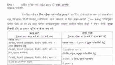 रविवि का वार्षिक परीक्षा टाइम टेबल जारी, 1 मार्च से शुरु होगी परीक्षा रविवि का वार्षिक परीक्षा टाइम टेबल जारी, 1 मार्च से शुरु होगी परीक्षा