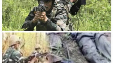 मुठभेड़ में एक वर्दीधारी पुरुष नक्सली ढेर, एसएलआर रायफल व अन्य नक्सल सामग्री बरामद