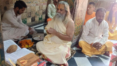 नवसंवत्सर पर दूधाधारी मठ में की गई पूजा अर्चना नवसंवत्सर पर दूधाधारी मठ में की गई पूजा अर्चना