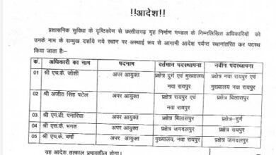 गृह निर्माण मंडल ने पांच अपर आयुक्त के किए तबादले गृह निर्माण मंडल ने पांच अपर आयुक्त के किए तबादले