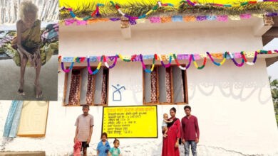 नियद नेल्लानार ग्राम पंचायत धरमाराम में पूरे गांव में पहला पक्का आवास बना नियद नेल्लानार ग्राम पंचायत धरमाराम में पूरे गांव में पहला पक्का आवास बना