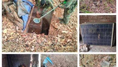 बीजापुर के मुर्कराजगुट्टा के जंगल में मिला नक्सलियों द्वारा कांक्रीट से बनाया गया पक्का बंकर