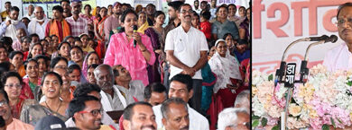 रिमझिम बारिश के बीच मुख्यमंत्री पहुंचे धमतरी के समाधान शिविर में, कमल के हार से मुख्यमंत्री का जोशिला स्वागत