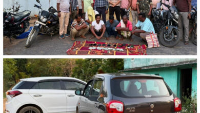 जुआ खेलते 6 जुआरी पकड़ाये, नगद 21 हजार, 2 कार, 4 बाईक जप्त