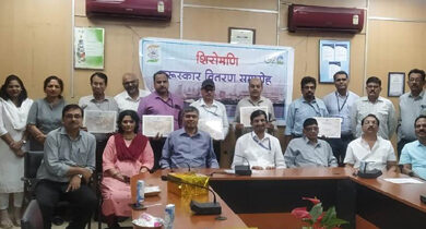 विद्युत जोन के अधिकारी व कर्मचारी, पाली व कर्म शिरोमणि पुरस्कार से हुए सम्मानित