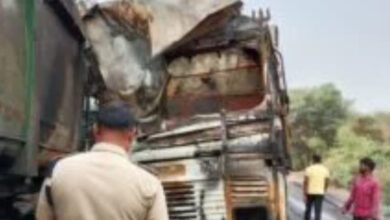 दर्दनाक सड़क हादसा : ट्रेलर चालक की जलकर मौके पर मौत