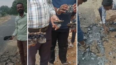 PMGSY के तहत गुणवत्ताहीन सड़क का निर्माण, सड़क की गुणवत्ता पर ग्रामीणों ने उठाए सवाल