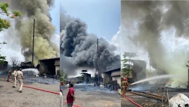 डामर प्लांट में भीषण आग, कोई हताहत नहीं