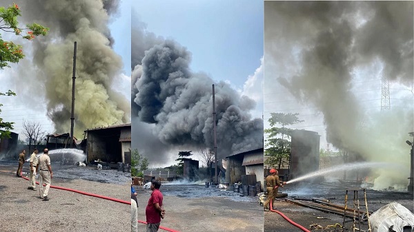 डामर प्लांट में भीषण आग, कोई हताहत नहीं डामर प्लांट में भीषण आग, कोई हताहत नहीं