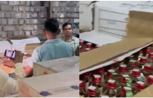 लालपुर भट्टी से 203 नकली और 26 पेटी बिना होलोग्राम की शराब जब्त लालपुर भट्टी से 203 नकली और 26 पेटी बिना होलोग्राम की शराब जब्त