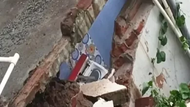 बारिश से घर धराशायी, मची अफरा-तफरी