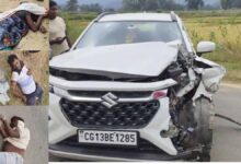 कार ने बाइक और पैदल चल रही महिला को ठोका, तीन की मौत