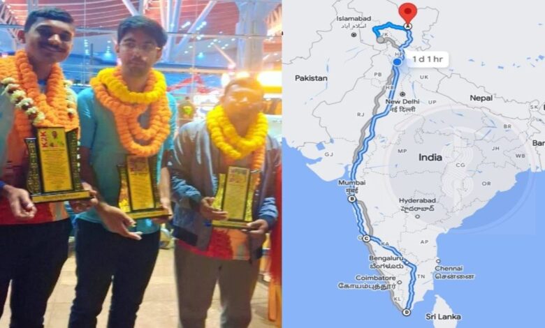 छत्तीसगढ़ के युवा साइकिलिस्टों ने 16 दिन में कश्मीर से कन्याकुमारी यात्रा पूरी की