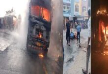 मध्यप्रदेश में ट्रक-बाइक आगजनी, कोई हानि नहीं