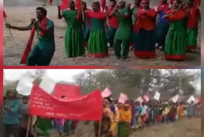 नक्सली अपने बचे हुए साथियों को आत्मसमर्पण से रोकने, नाट्य मंडली के गाने का विडियों किया जारी नक्सली अपने बचे हुए साथियों को आत्मसमर्पण से रोकने, नाट्य मंडली के गाने का विडियों किया जारी