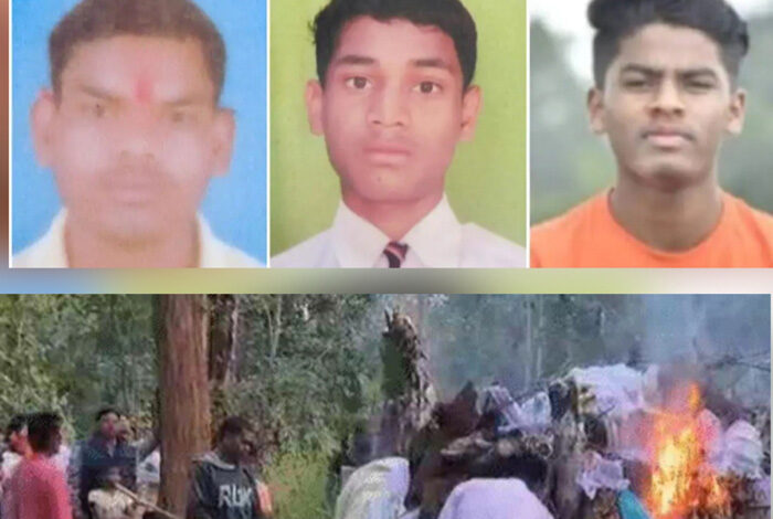 मसोरा टोल प्लाजा हादसे में 3 मृतकाें की चिता एक साथ जलाई गई, 2 काे एक साथ दफनाया गया