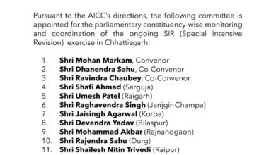 छत्तीसगढ़ में एसआईआर अभियान की कांग्रेस के 14 लोग करेंगे मॉनिटरिंग छत्तीसगढ़ में एसआईआर अभियान की कांग्रेस के 14 लोग करेंगे मॉनिटरिंग