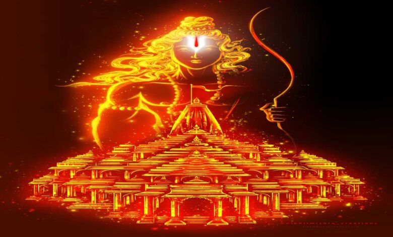 जबलपुर कलाकार का डिजिटल आर्ट: श्रीराम मंदिर पर भव्य धर्म ध्वजा