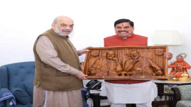 “मुख्यमंत्री ने अमित शाह को पिपरिया की लकड़ी की कलाकृति भेंट की”