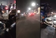 तेज रफ्तार कार ने तीन वाहनों को टक्कर मारी, ड्राइवर गिरफ्तार