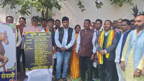 मंत्री नेताम ने शहीद वीर नारायण सिंह की प्रतिमा स्थापना हेतु किया भूमिपूजन