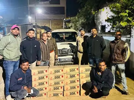 स्कॉर्पियो से 180 बल्क लीटर मध्यप्रदेश निर्मित विदेशी व्हिस्की जब्त