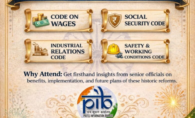 श्रम सुधार: चार ऐतिहासिक संहिताएं लागू, रायपुर में मीडिया वार्ता कल