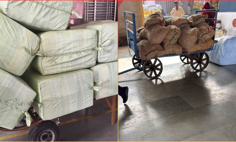 GST टीम ने रेलवे स्टेशन पर बिना बिल वाला माल जब्त किया