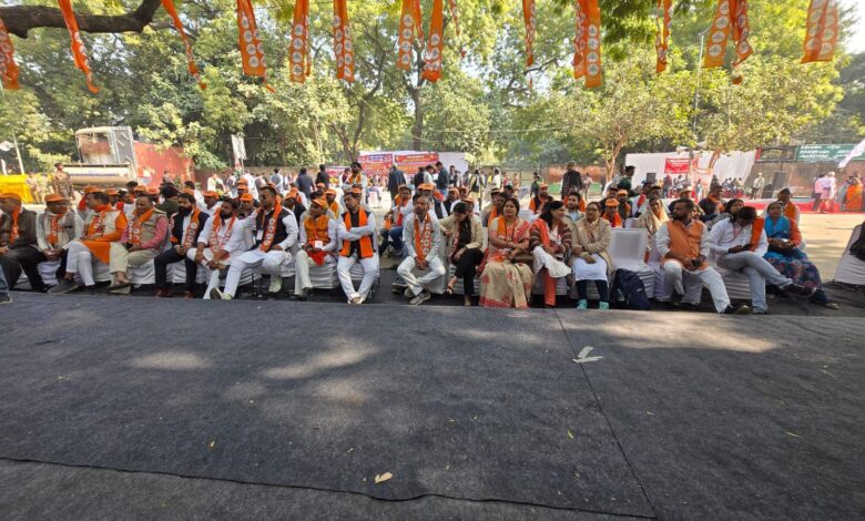 शिवसेना छत्तीसगढ़ का दिल्ली में हिंदू राष्ट्र की मांग पर एक दिवसीय धरना