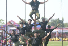 नारायणपुर के मलखम्भ खिलाडिय़ों ने बस्तर ओलम्पिक में किया हैरतअंगेज प्रदर्शन