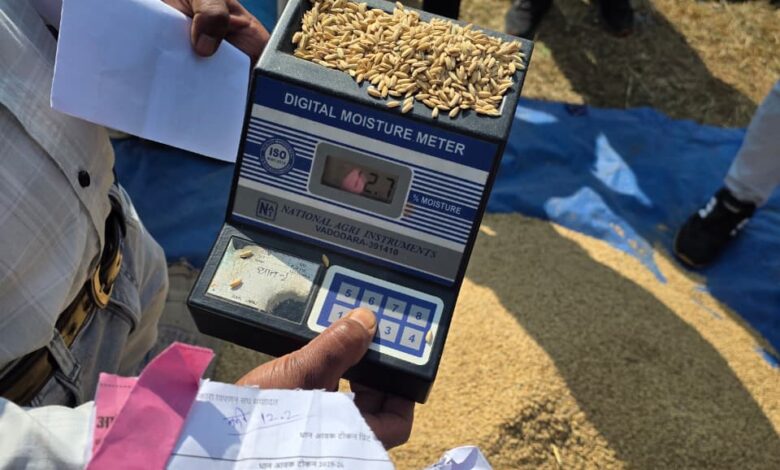 कटगोड़ी, मुरमा, जटासेमर और पोंडी धान खरीदी केन्द्र में 40 क्विंटल अमानक धान रिजेक्ट