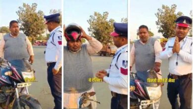 विवेक तिवारी ने हेलमेट न पहनने वाले को सिखाई सड़क सुरक्षा विवेक तिवारी ने हेलमेट न पहनने वाले को सिखाई सड़क सुरक्षा