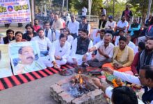 एनआईटी चौपाटी विवाद कांग्रेस ने भाजपा नेताओं के लिए किया हवन-पूजन