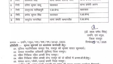 5 थाना प्रभारियों सहित 9 का हुआ तबादला 5 थाना प्रभारियों सहित 9 का हुआ तबादला