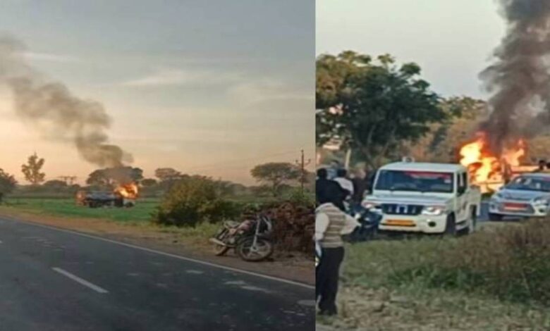 गमी से लौट रहे मां-बेटे की सड़क हादसे में मौत, टैंकर खेत में घुसा