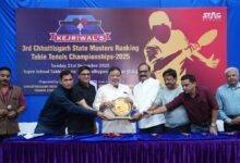 केजरीवाल्स तृतीय छत्तीसगढ़ राज्य मास्टर्स रैंकिंग टेबल टेनिस प्रतियोगिता – मुकाबले अंतिम चरण में