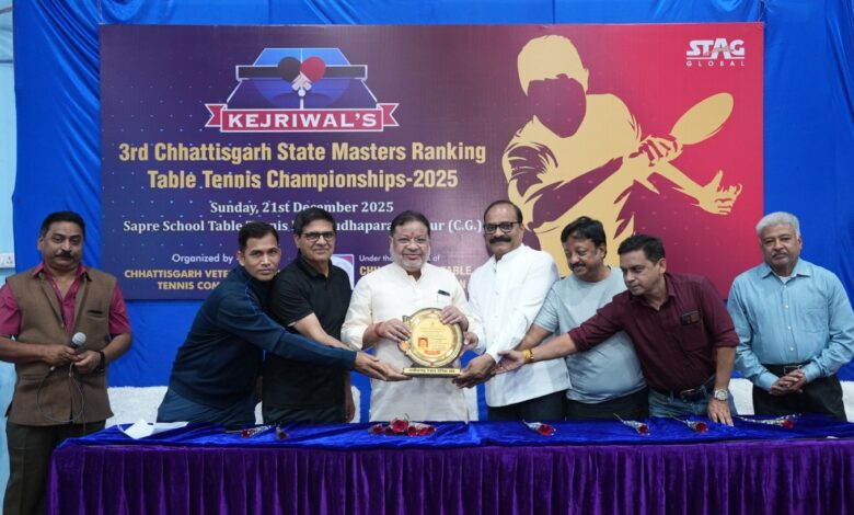 केजरीवाल्स तृतीय छत्तीसगढ़ राज्य मास्टर्स रैंकिंग टेबल टेनिस प्रतियोगिता – मुकाबले अंतिम चरण में