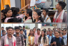 बीजापुर महाविद्यालय के छात्रों ने कॉलेज मार्ग से शराब दुकान हटाने साैंपा ज्ञापन