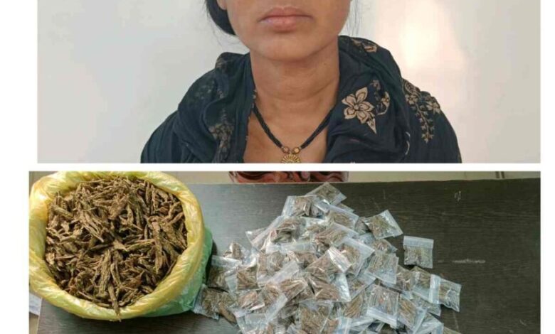 श्री मेडिसाईन हॉस्पिटल के पीछे गांजा बेचते पकड़ाई महिला श्री मेडिसाईन हॉस्पिटल के पीछे गांजा बेचते पकड़ाई महिला