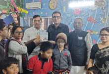 दिव्यांग बच्चों की विशेष स्कूल में जैन संवेदना ट्रस्ट ने बीपी शुगर टेस्टिंग इक्यूपमेंट किया प्रदान