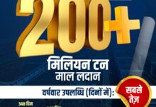 दपूमरे ने रचा नया कीर्तिमान 287 दिनों में 200 मिलियन टन से अधिक फ्रेट लोडिंग