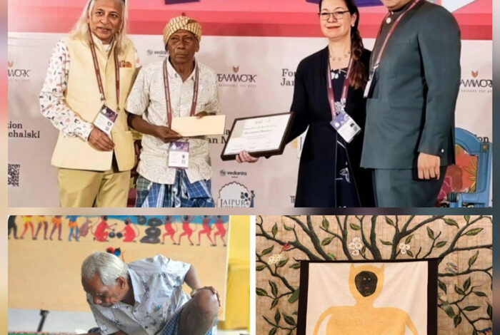वेंदाता जयपुर लिटरेचर फेस्टिवल में बस्तर के पिसाडूराम की पेंटिंग को ओजस आर्ट अवार्ड-2026 से किया सम्मानित