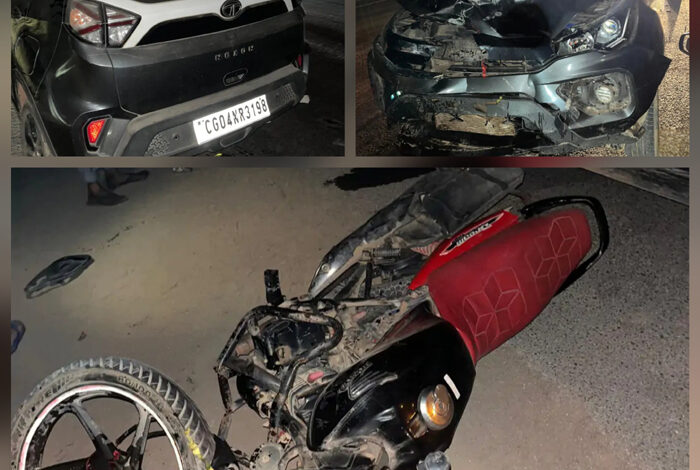 कार-बाइक की आमने-सामने की टक्कर में बाइक सवार की हुई मौत